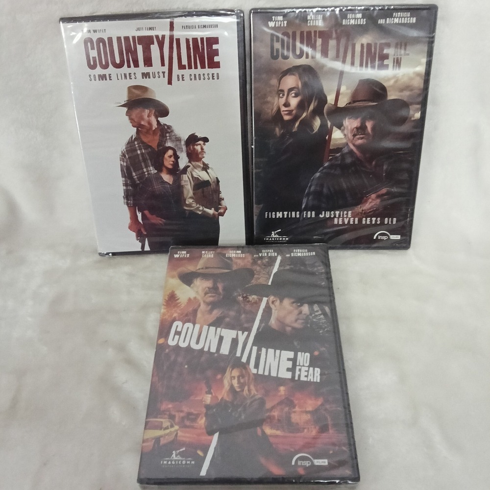County Line All In - No Fear - Be Crossed 3 DVD Bundle Tom Wopat INSP Films New